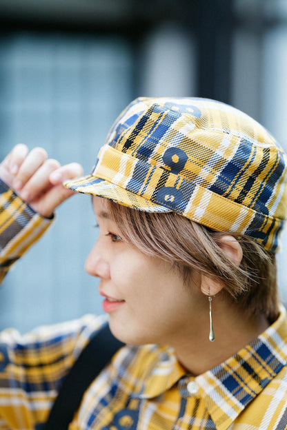 ヘビーツイルチェック BIKE ワークキャップ／SO-SU-U 黄金色（こがねいろ）