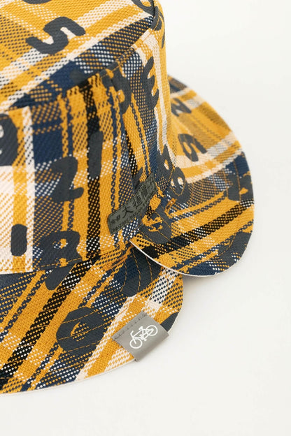 ヘビーツイルチェック リバーシブル BIKE HAT／SO-SU-U昆（こん） 上下（しょうか） 黄金色（こがねいろ）