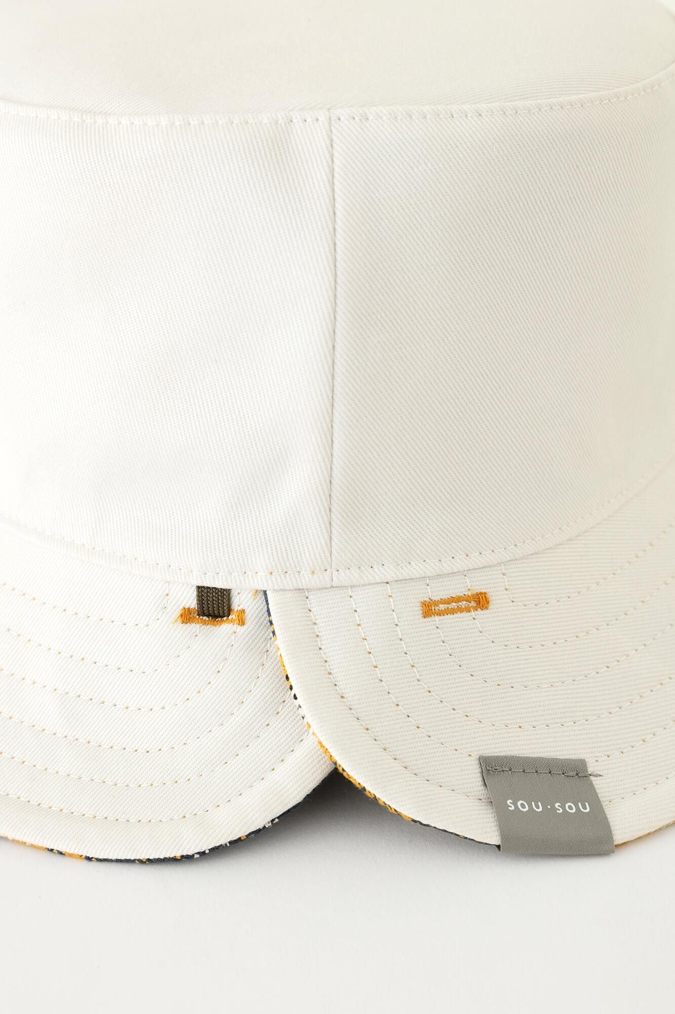 ヘビーツイルチェック リバーシブル BIKE HAT／SO-SU-U昆（こん） 上下（しょうか） 黄金色（こがねいろ）