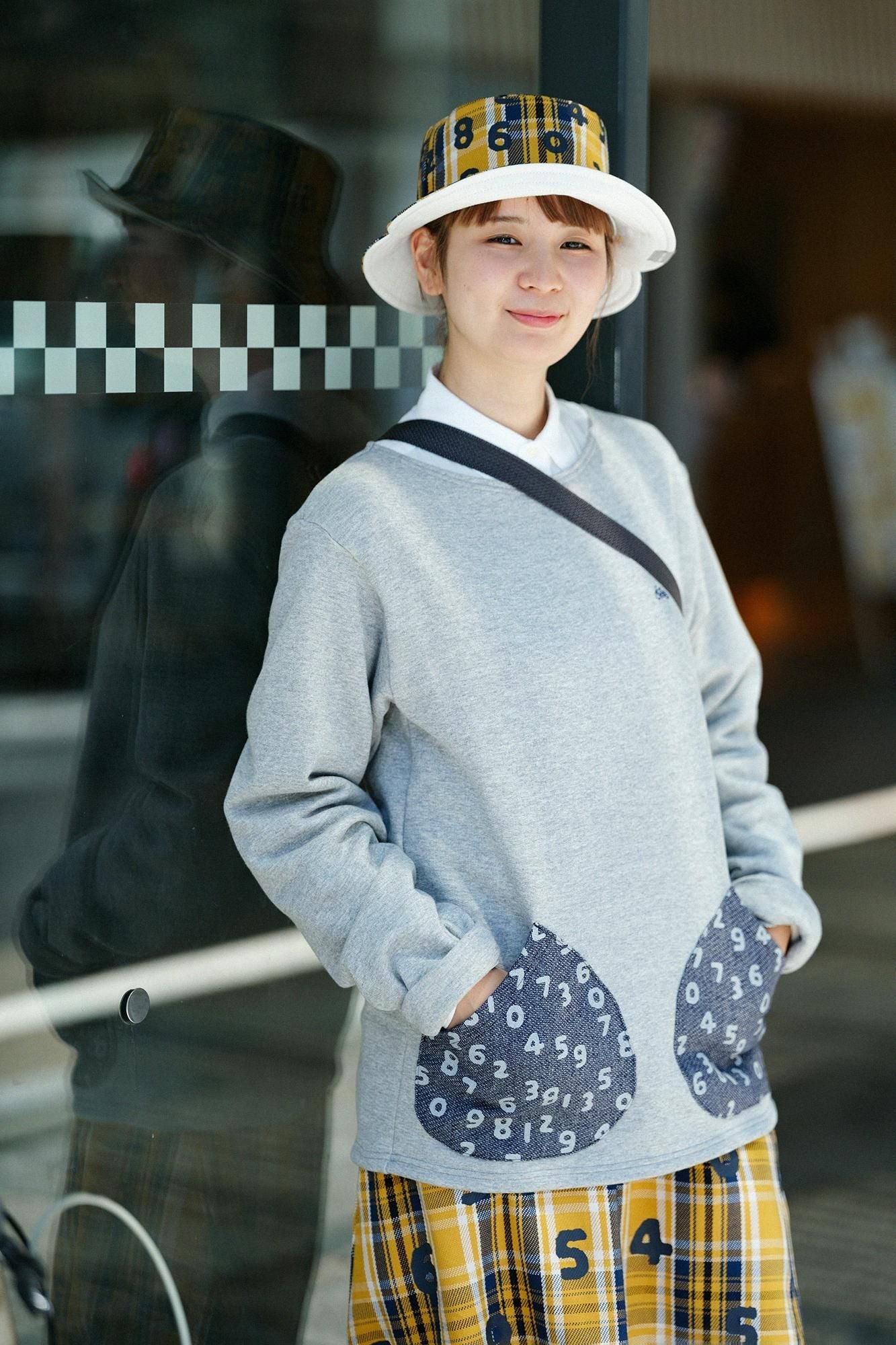 ヘビーツイルチェック リバーシブル BIKE HAT／SO-SU-U昆（こん） 上下（しょうか） 黄金色（こがねいろ）