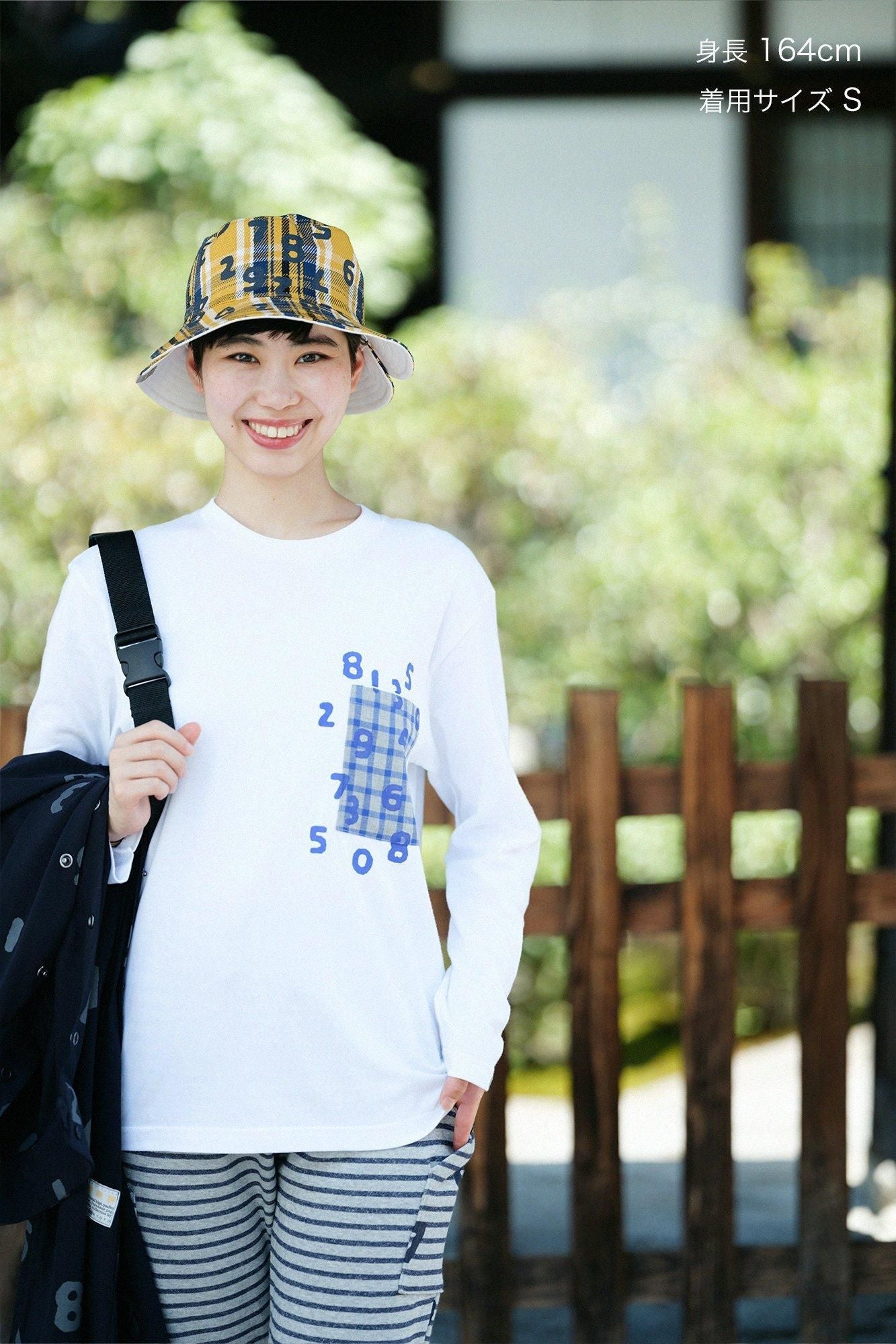 【net限定】長袖 ポケットTシャツ[5.6]／ホワイト×SO-SU-U昆（こん）2