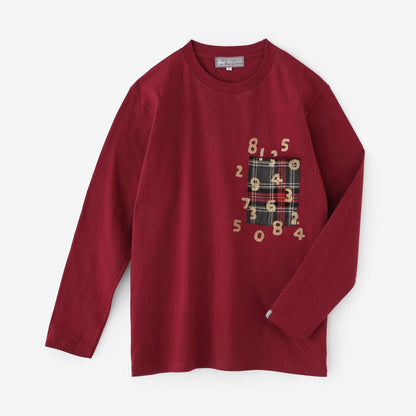 【net限定】長袖 ポケットTシャツ[5.6]／バーガンディ×SO-SU-U昆（こん）