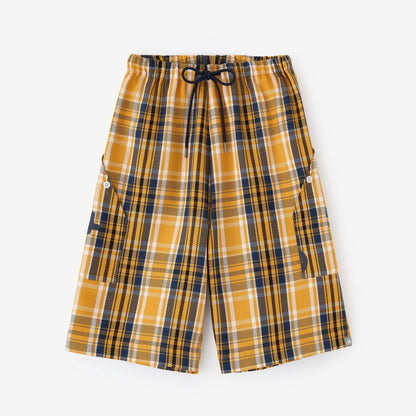 【net限定】ヘビーツイルチェック BIKEショーツ／イエロー×SO-SU-U