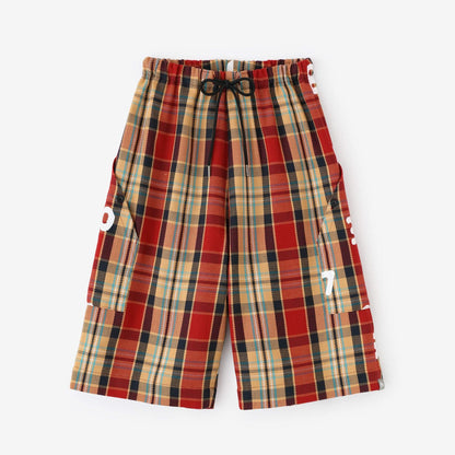 【net限定】ヘビーツイルチェック BIKEショーツ／レッド×SO-SU-U