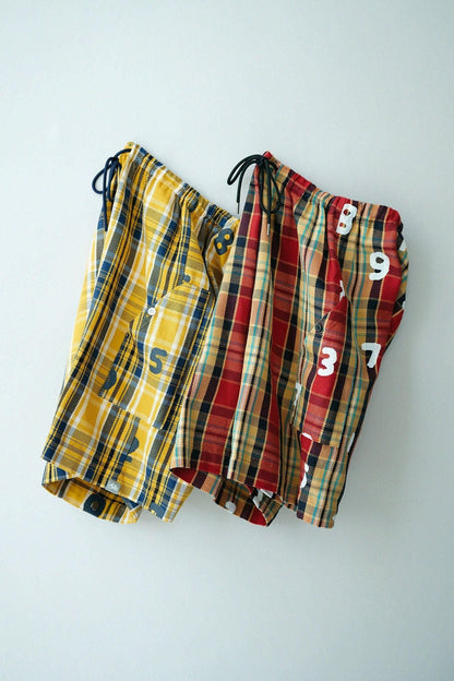 【net限定】ヘビーツイルチェック BIKEショーツ／レッド×SO-SU-U