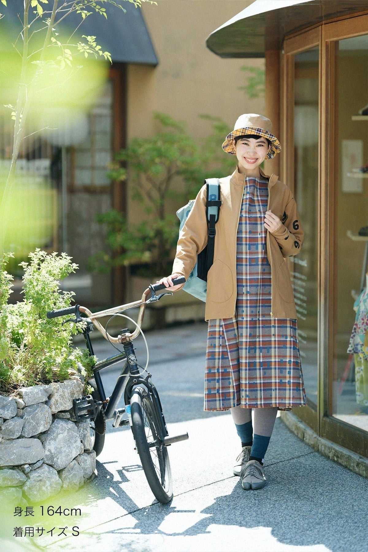 裏起毛ジャージー ZIP UP BIKEブルゾン／イエローオーカー×SO-SU-U▲