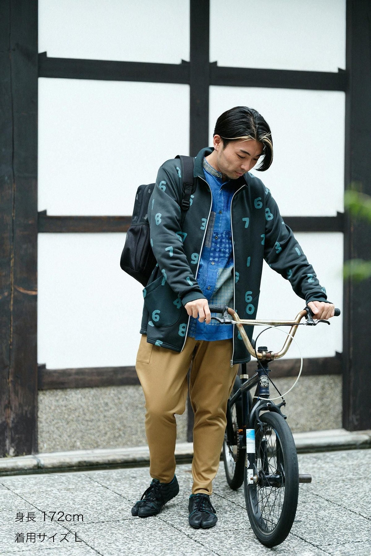裏毛 ZIP UP BIKEブルゾン／SO-SU-U 深緑色（しんりょくしょく）▲