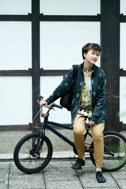 裏毛 ZIP UP BIKEブルゾン／SO-SU-U 深緑色（しんりょくしょく）▲
