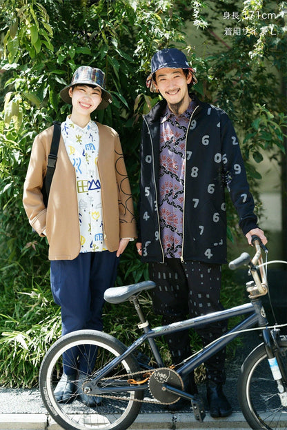 裏毛 ZIP UP BIKEブルゾン／SO-SU-U 濡羽色（ぬればいろ）