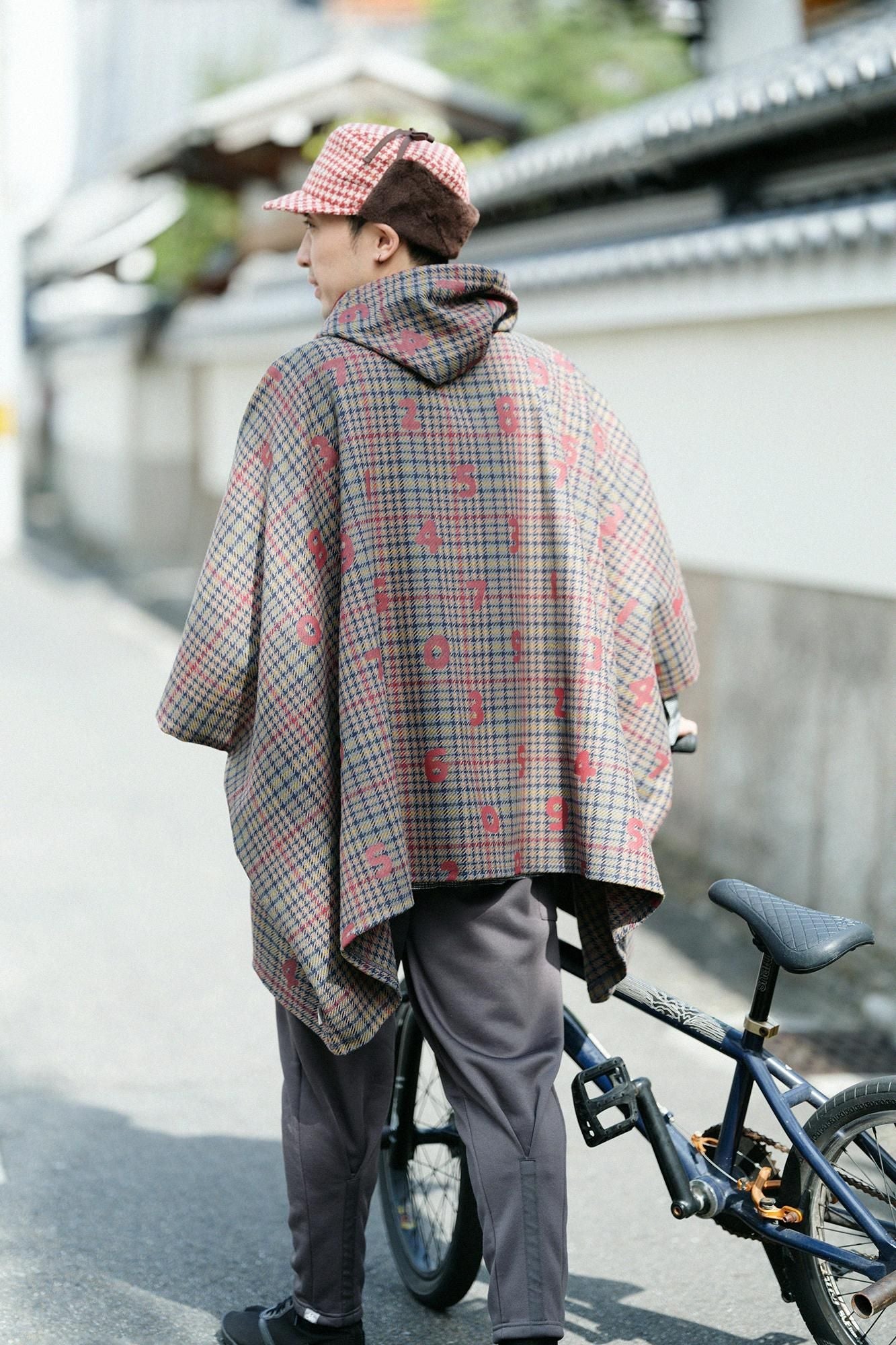 BALLIツイル BIKEポンチョ／SO-SU-Uと余白（よはく） グレーチェック
