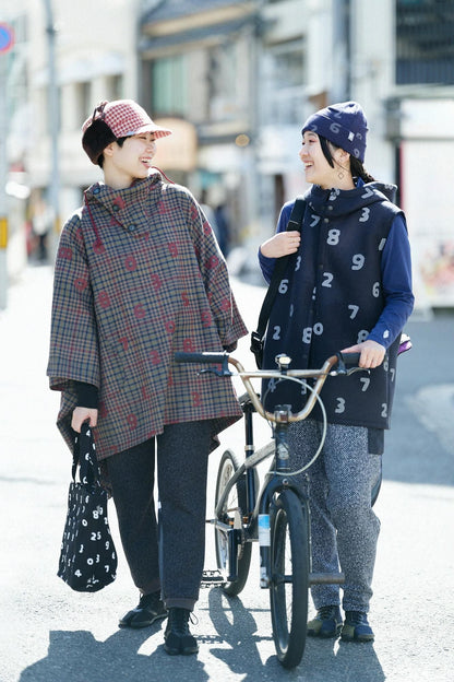 BALLIツイル BIKEポンチョ／SO-SU-Uと余白（よはく） グレーチェック