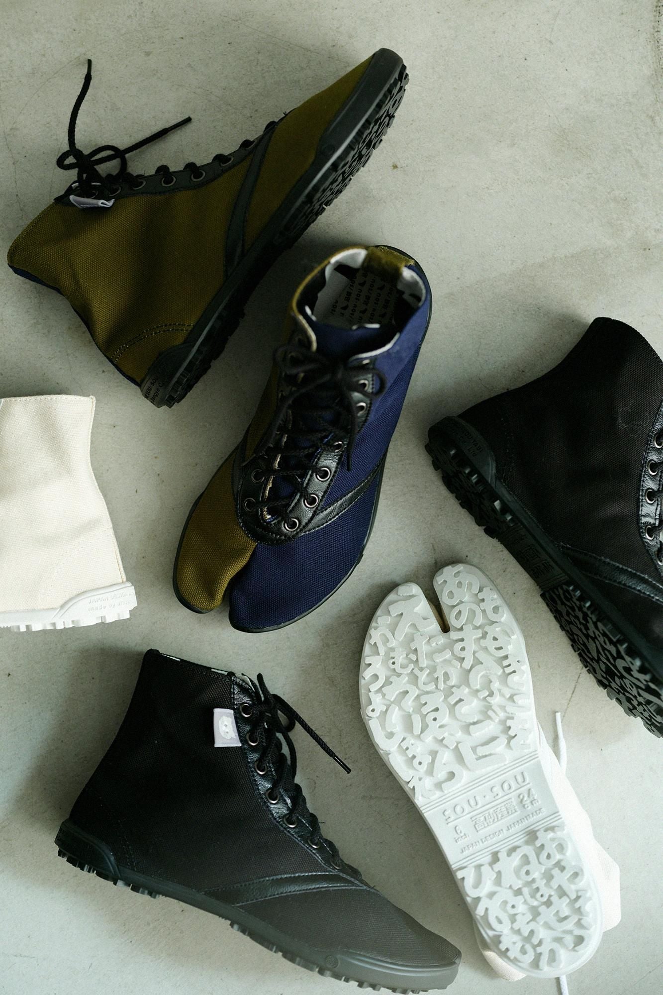 運動足袋 HI いろは底／カーキ×ネイビー