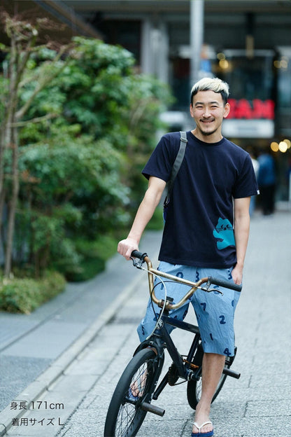 【net限定】タイプライタークロス BIKEショーツ／SO-SU-U 灰青（はいあお）