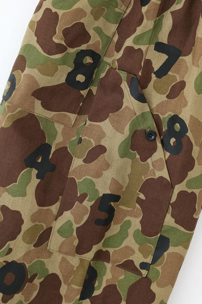 リネンツイル BIKEショーツ／duck hunter camo SO-SU-U 空五倍子色（うつふしいろ）
