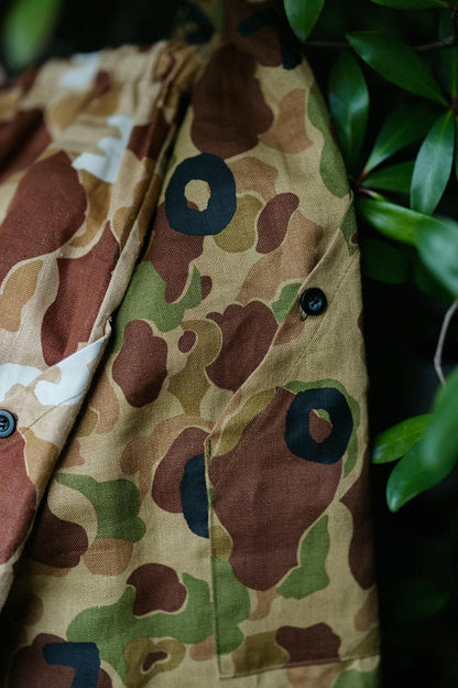 リネンツイル BIKEショーツ／duck hunter camo SO-SU-U 空五倍子色（うつふしいろ）