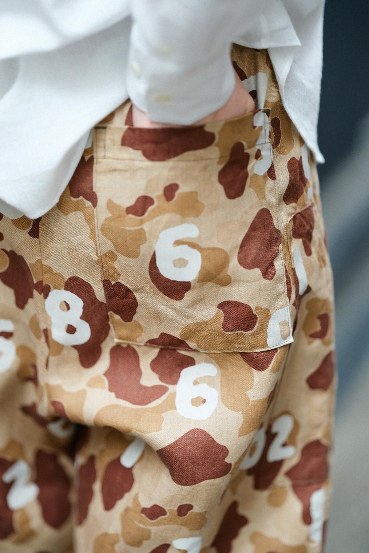 リネンツイル BIKEショーツ／duck hunter camo SO-SU-U 白茶（しらちゃ）
