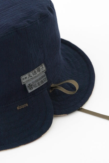 リネンツイル リバーシブル BIKE HAT／duck hunter camo SO-SU-U 空五倍子色（うつふしいろ）