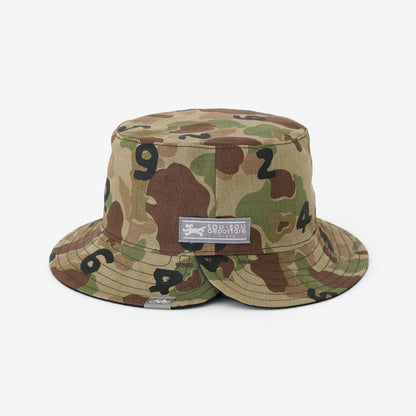 リネンツイル リバーシブル BIKE HAT／duck hunter camo SO-SU-U 空五倍子色（うつふしいろ）
