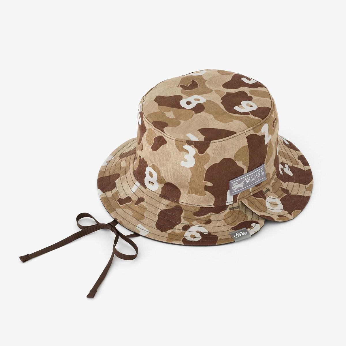 リネンツイル リバーシブル BIKE HAT／duck hunter camo SO-SU-U 白茶（しらちゃ）