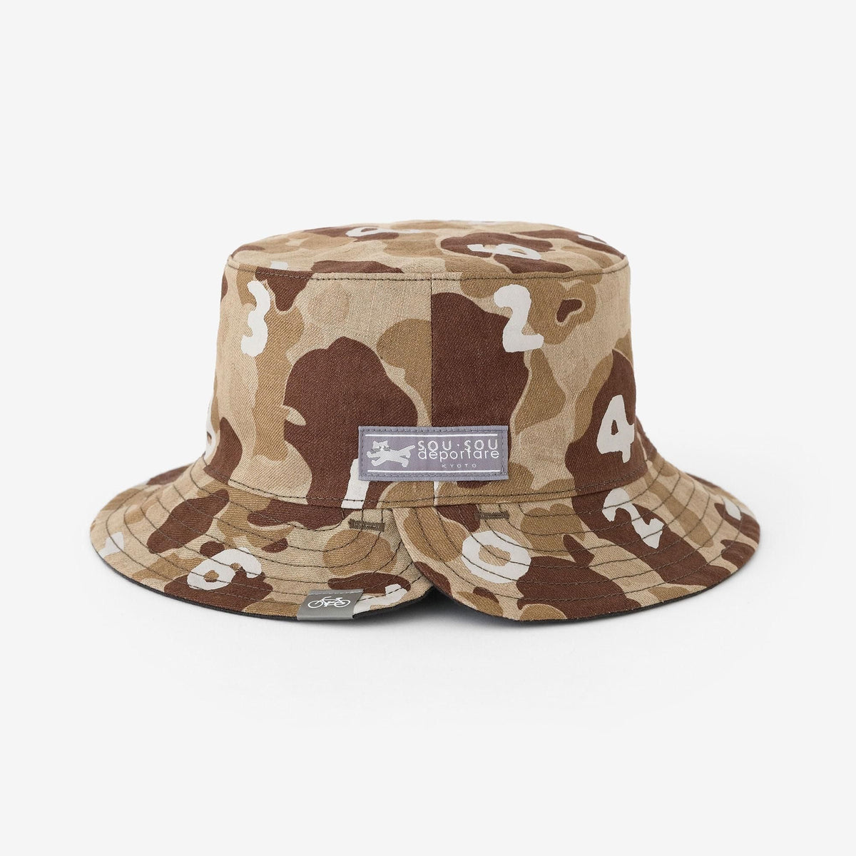リネンツイル リバーシブル BIKE HAT／duck hunter camo SO-SU-U 白茶（しらちゃ）