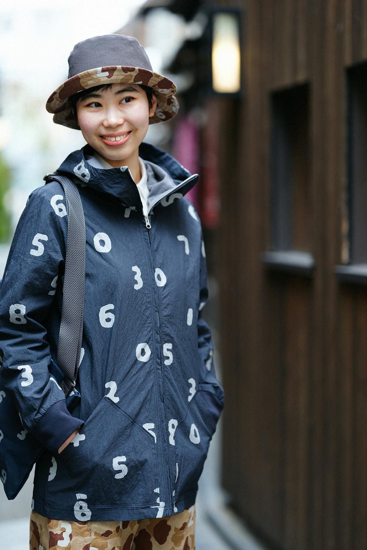 リネンツイル リバーシブル BIKE HAT／duck hunter camo SO-SU-U 白茶（しらちゃ）