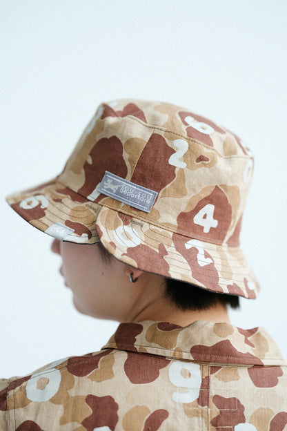 リネンツイル リバーシブル BIKE HAT／duck hunter camo SO-SU-U 白茶（しらちゃ）