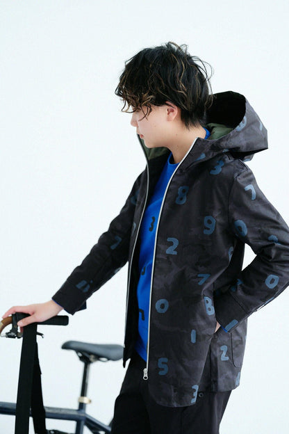 コットンキャンバス ZIP UP フードジャケット／camo SO-SU-U 墨黒（すみくろ）▲