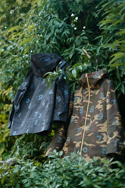 コットンキャンバス ZIP UP フードジャケット／camo SO-SU-U 墨黒（すみくろ）▲