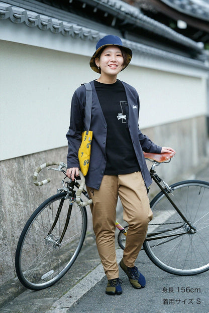 ストレッチ ラチネ織 BIKEジョードプル／ブラウン×チャリンチャリンあっちこっち