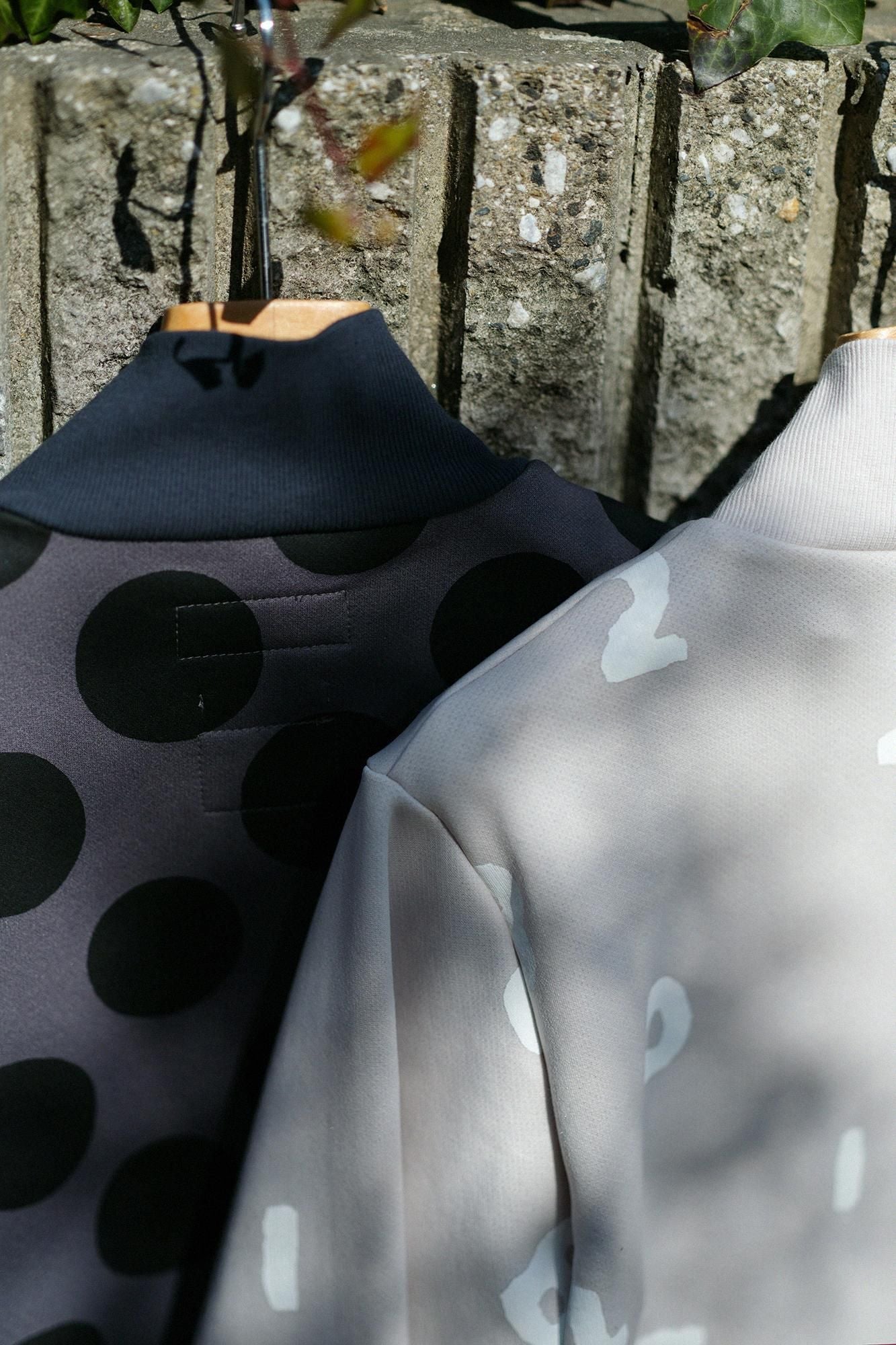 【net限定】ラッチパイルニット ZIP UP BIKEブルゾン／グレー×KPD