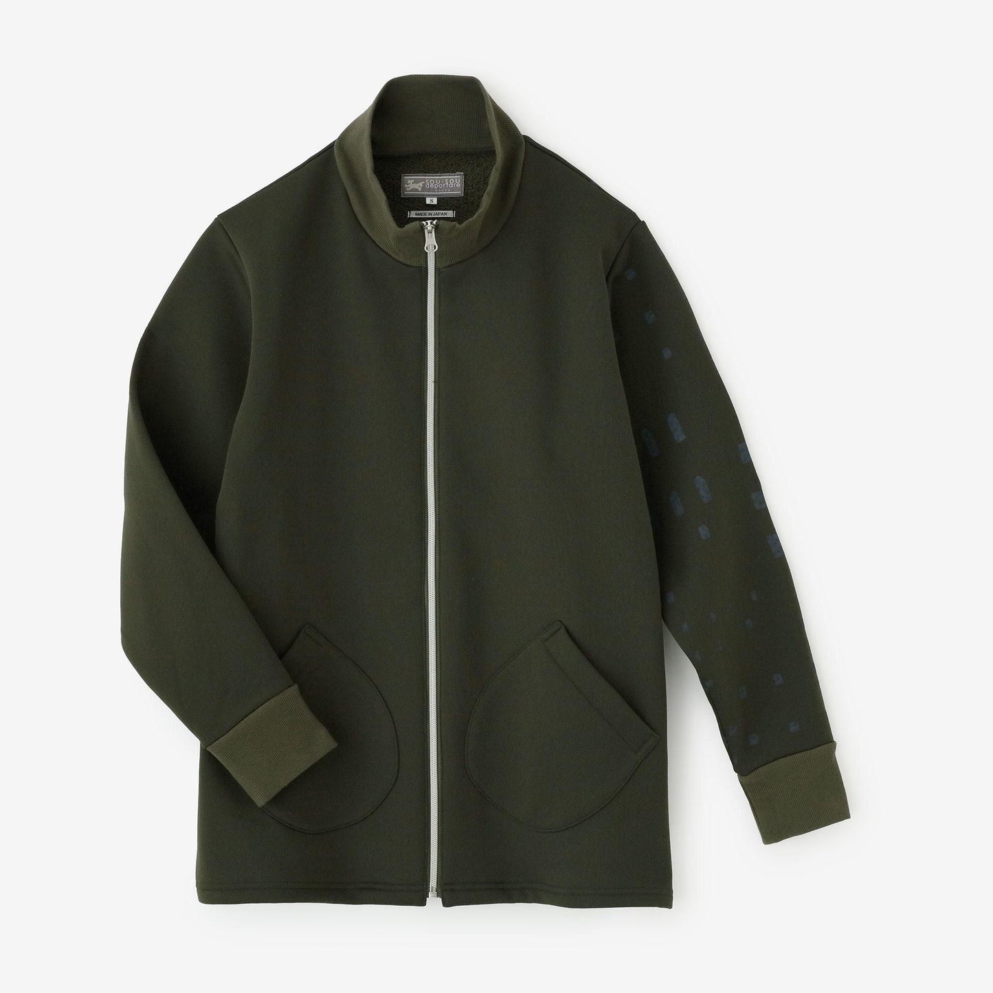 【net限定】　ラッチパイルニット ZIP UP BIKEブルゾン／オリーブグリーン×窓（まど）