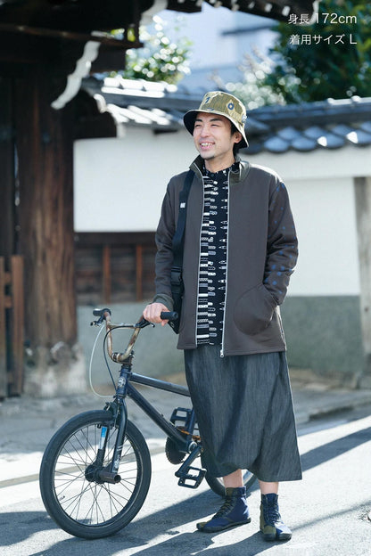 【net限定】綿テンセル ライトオンスデニム 大文字山（だいもんじやま）／ヘザーブラック