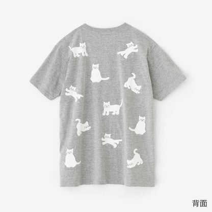 ねこ 半袖Tシャツ[5.0]／ヘザーグレー