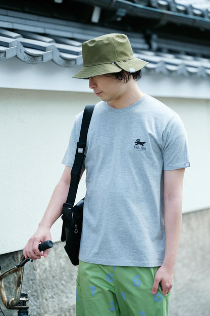 ねこ 半袖Tシャツ[5.0]／ヘザーグレー