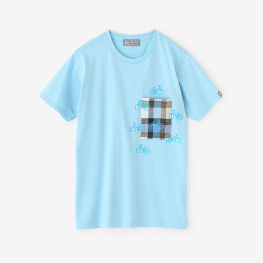 半袖 ポケットTシャツ[5.0]／ライトブルー×チャリンチャリン