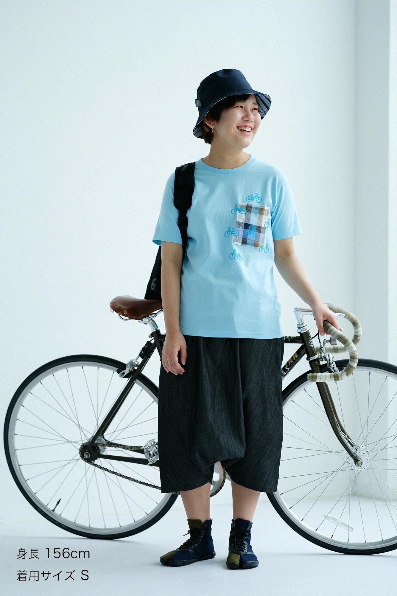 半袖 ポケットTシャツ[5.0]／ライトブルー×チャリンチャリン