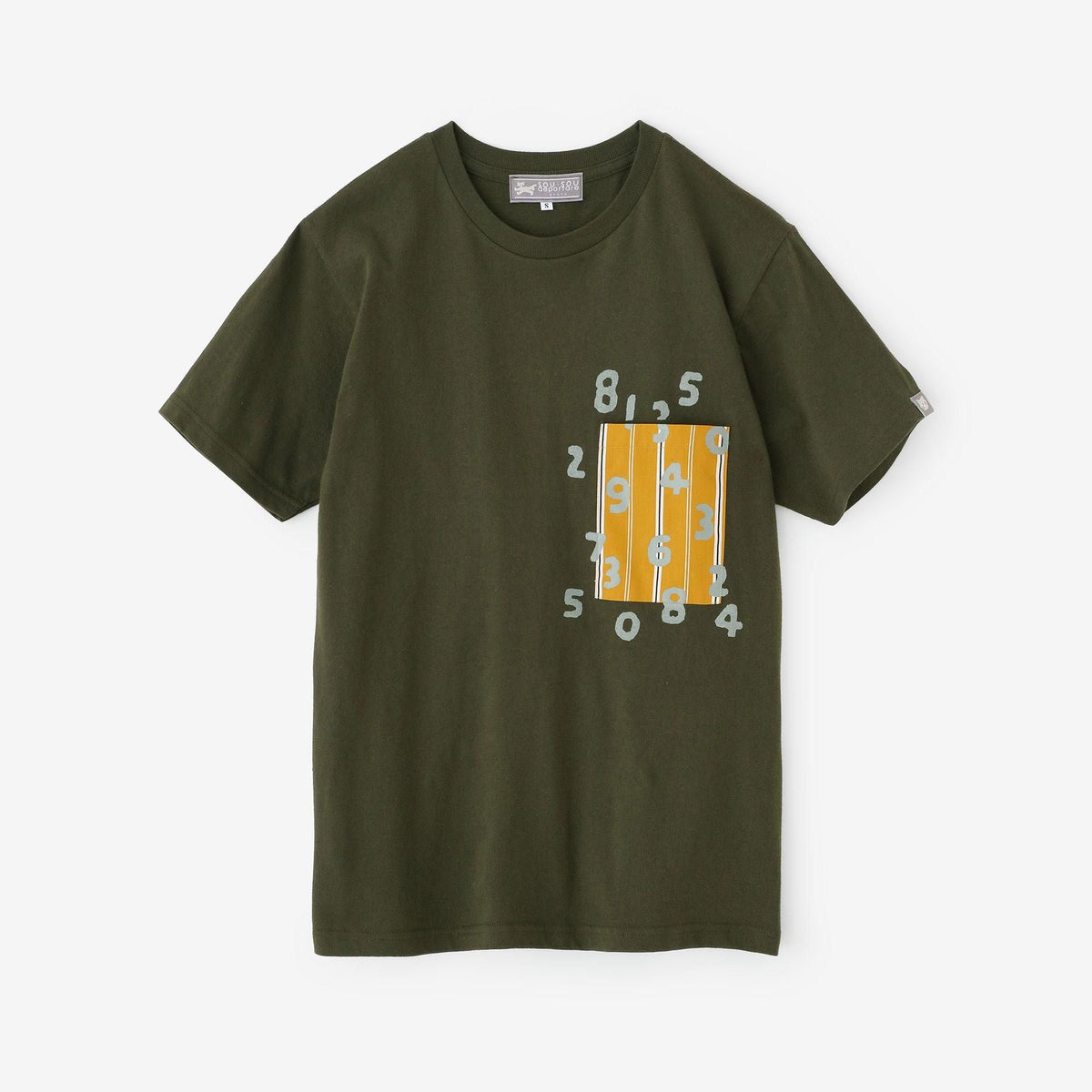 半袖 ポケットTシャツ[5.0]／アーミーグリーン×SO-SU-U昆（こん）