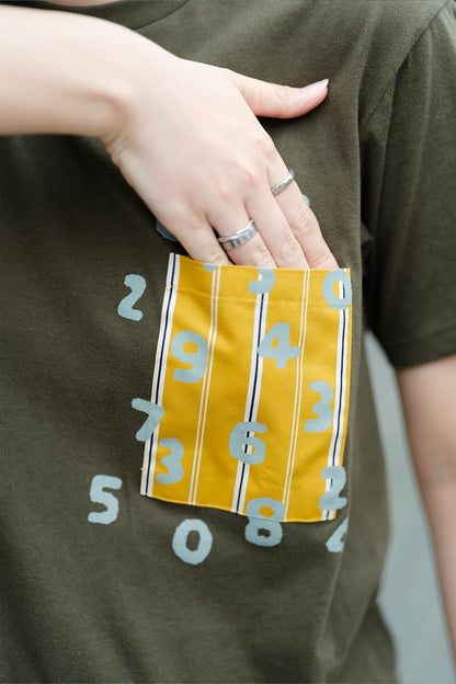 半袖 ポケットTシャツ[5.0]／アーミーグリーン×SO-SU-U昆（こん）