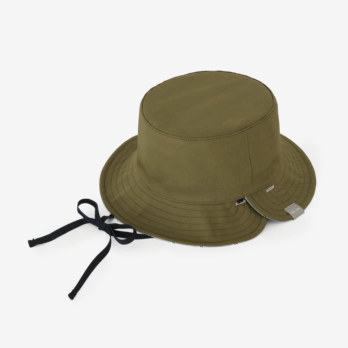 サテンストライプ リバーシブル BIKE HAT／SO-SU-U 灰青（はいあお）