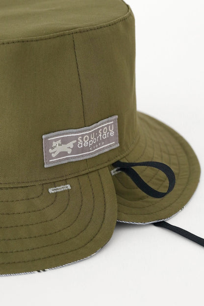 サテンストライプ リバーシブル BIKE HAT／SO-SU-U 灰青（はいあお）