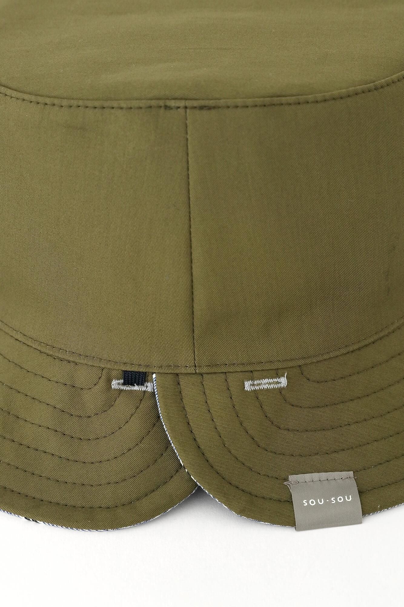 サテンストライプ リバーシブル BIKE HAT／SO-SU-U 灰青（はいあお）