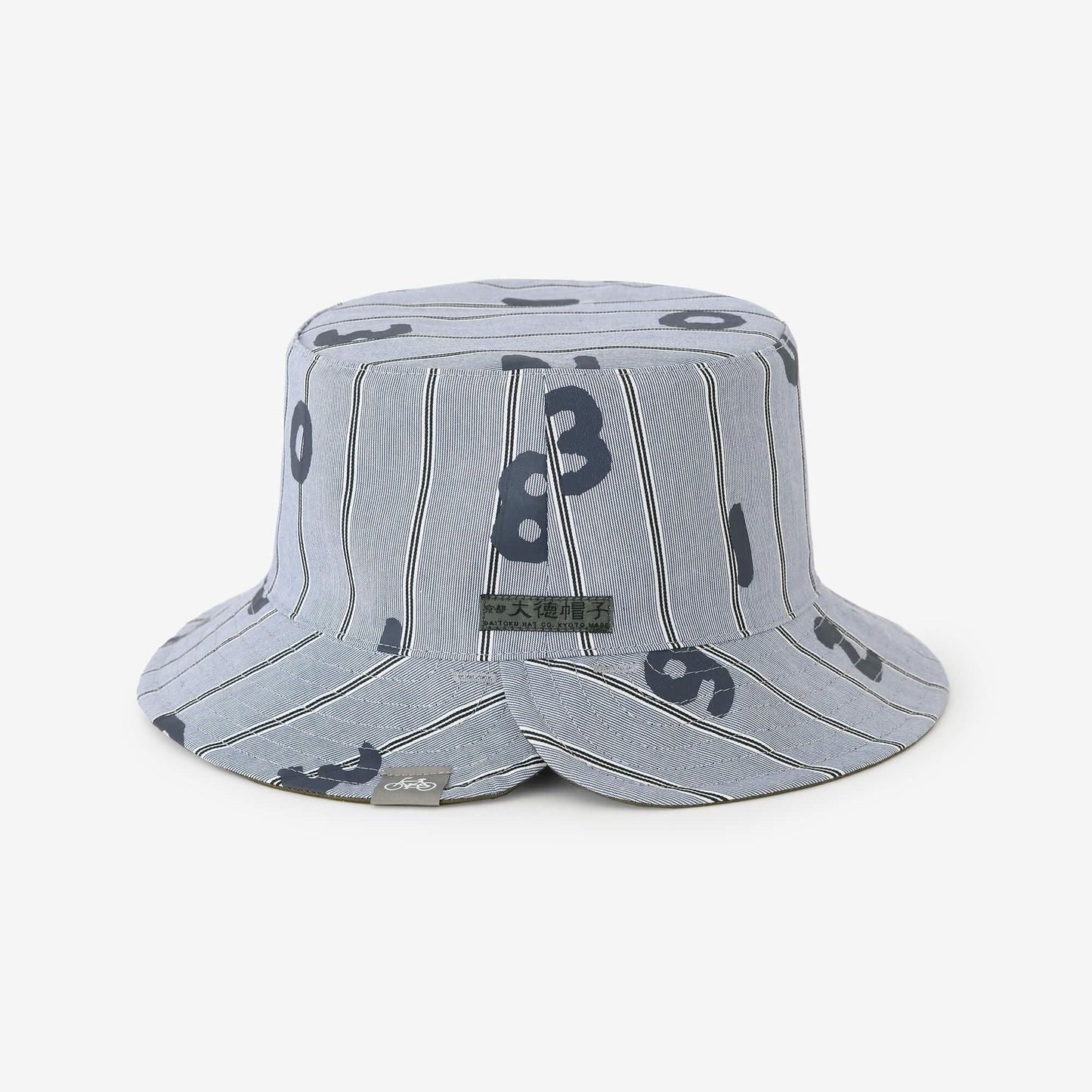 サテンストライプ リバーシブル BIKE HAT／SO-SU-U 灰青（はいあお）