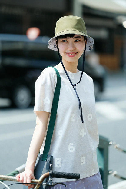 サテンストライプ リバーシブル BIKE HAT／SO-SU-U 灰青（はいあお）
