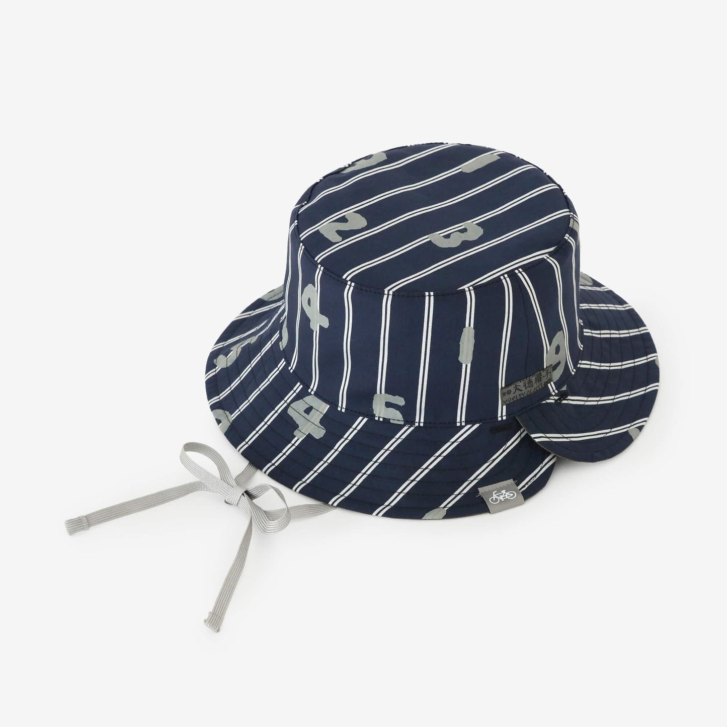 サテンストライプ リバーシブル BIKE HAT／SO-SU-U 留紺（とめこん）