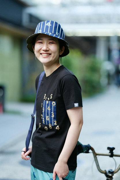 サテンストライプ リバーシブル BIKE HAT／SO-SU-U 留紺（とめこん）