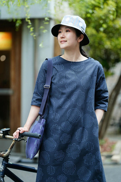 サテンストライプ リバーシブル BIKE HAT／すいぎょく 紺青（こんじょう）