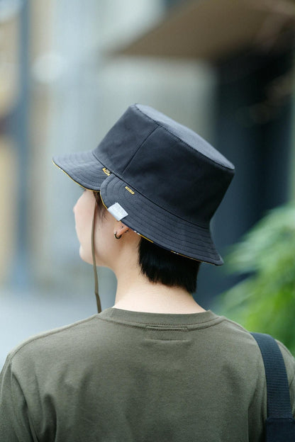 サテンストライプ リバーシブル BIKE HAT／すいぎょく 山吹茶（やまぶきちゃ）
