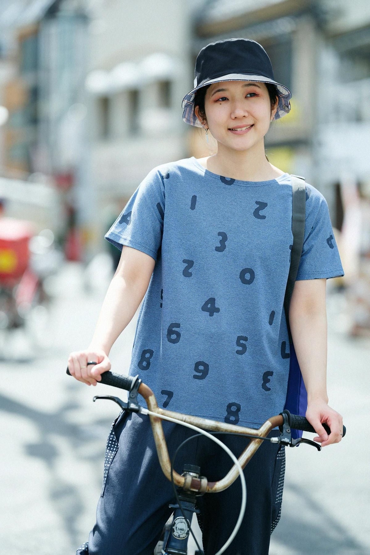 カノコニット 型ぬきTシャツ／SO-SU-U上下（しょうか） ヘザーブルー