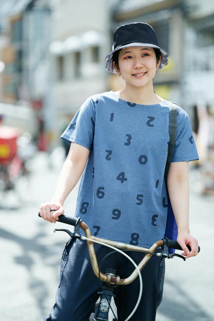 カノコニット 型ぬきTシャツ／SO-SU-U上下（しょうか） ヘザーブルー