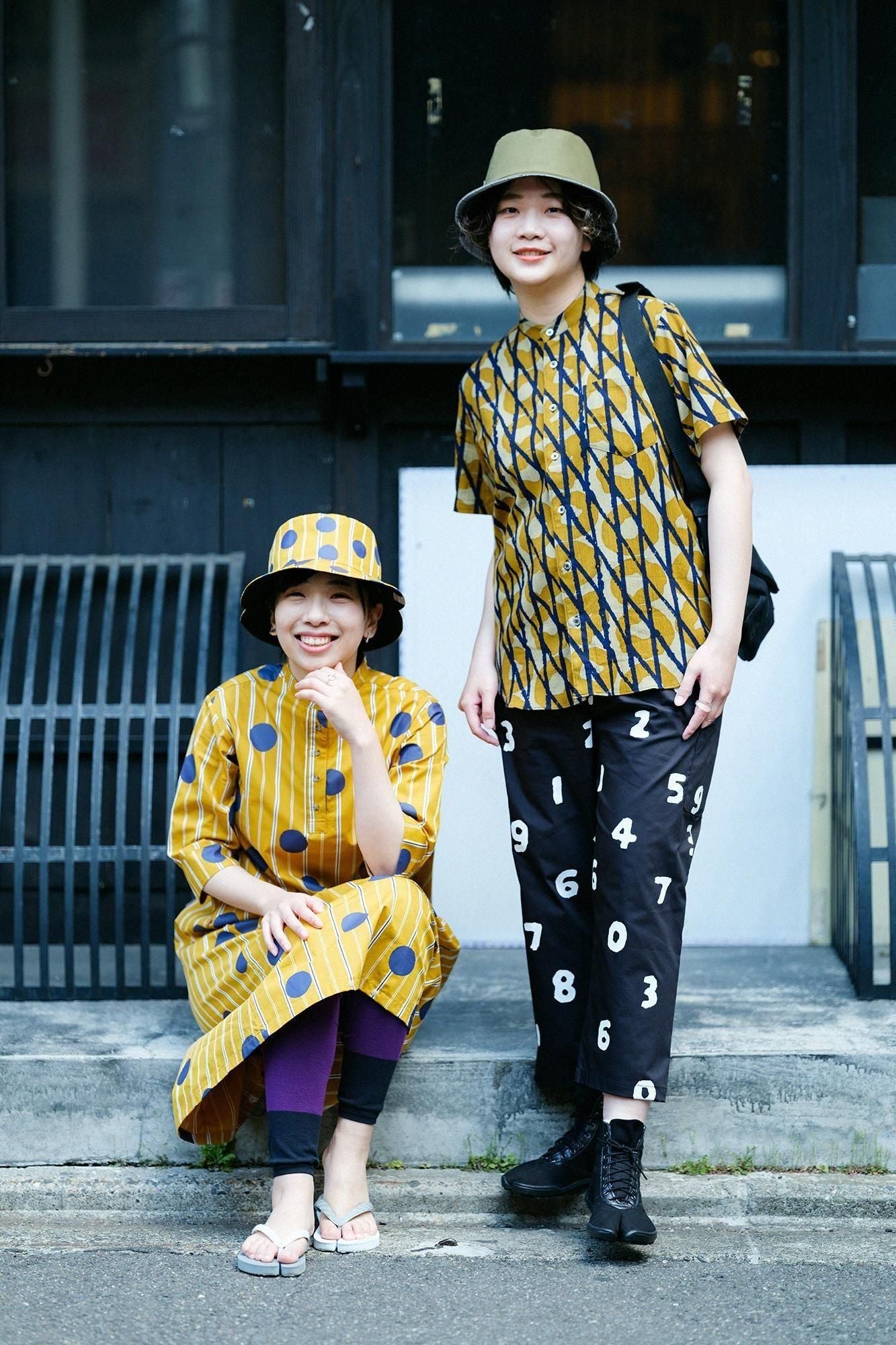 【net限定】高島縮 20/20 スタンドカラー半袖シャツ／嵐（あらし）